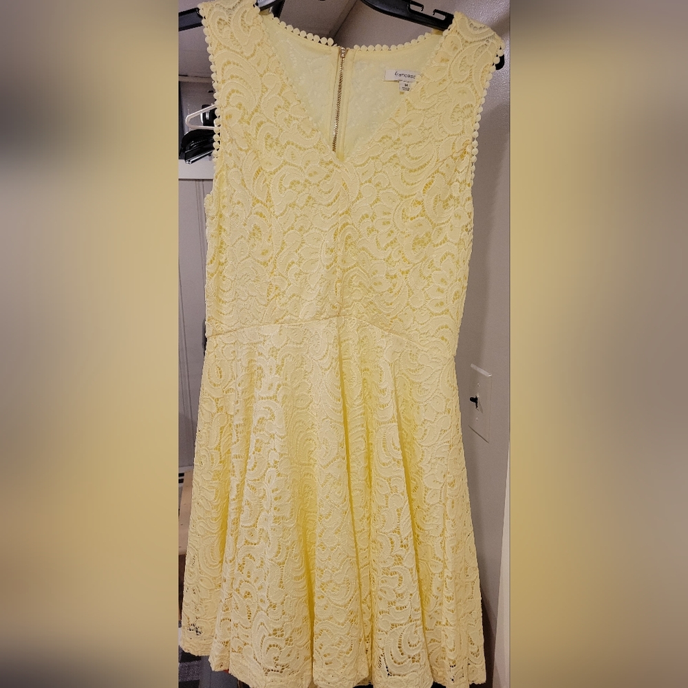 Yellow Floral Lace Dress